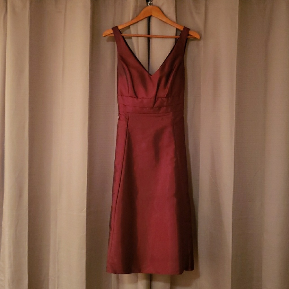 Burgundy/Deep Red Tea length dress